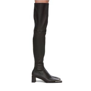 Alexander Wang Mascha Low Thigh High over the knee boot Black Stretch Boot